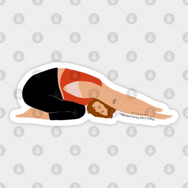 Childs pose Sticker by Harmony Willow Studio